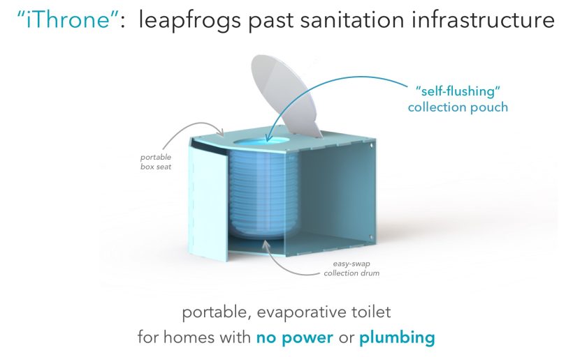 The iThrone: an evaporative, off-grid toilet that “shrink-wraps crap”