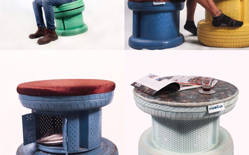 Upcycled green furniture design (Tires)